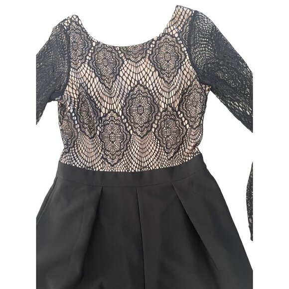 TOBI womens Romper black lace over nude small petite - Picture 7 of 16
